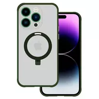 TEL PROTECT Magical phone case with stand and MagSafe support for iPhone 15 Plus, green