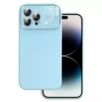 Toptel Soft Silicone Lens phone case for iPhone 15 Pro Max blue