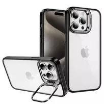 TEL PROTECT Kickstand phone case with stand for iPhone 15 Plus black
