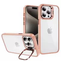 TEL PROTECT Kickstand phone case with stand for iPhone 15 Plus pink