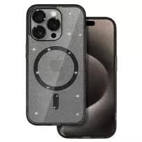 Toptel Glitter phone case with MagSafe support for iPhone 12, black transparent
