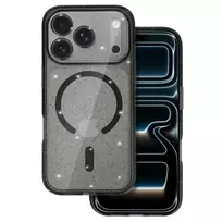 Toptel Glitter phone case with MagSafe support for iPhone 17 Pro, black transparent