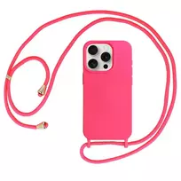 Toptel Strap Silicone phone case for iPhone 15 Plus pink