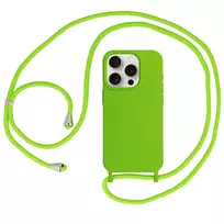 Toptel Silicone strap phone case for iPhone 15 Plus, green