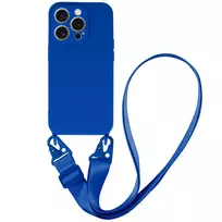 Toptel Strap Silicone phone case for iPhone 15 Plus blue