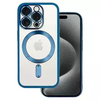 Toptel Metallic phone case with MagSafe support for iPhone 15 Pro Max, blue
