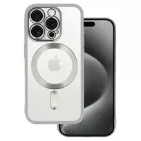 Toptel Metallic phone case with MagSafe support for iPhone 16, silver