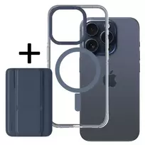 Amazing Thing Titan Pro Mag book-style phone case with stand and MagSafe support for iPhone 15 Pro Max, navy