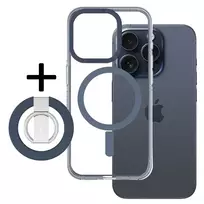 Amazing Thing Titan Pro Mag Ring Grip phone case with stand and MagSafe support for iPhone 15 Pro, navy