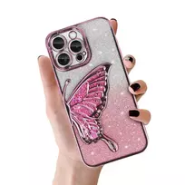 TEL PROTECT Butterfly Water phone case for iPhone 15 Pro pink