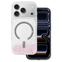 TEL PROTECT Moonlite phone case with MagSafe support for iPhone 17 Pro, pink transparent
