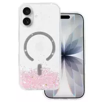 TEL PROTECT Moonlite phone case with MagSafe support for iPhone 17, pink transparent