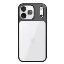 Rock Guard Lens Protection Series phone case for iPhone 17 Pro Max, transparent black