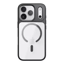 Rock Guard Lens Protection Series phone case for iPhone 17 Pro Max, transparent black