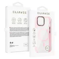 Liavec Hybrid phone case with MagSafe support for iPhone 15, pink