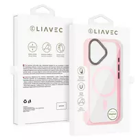 Liavec Hybrid phone case with MagSafe support for iPhone 16, pink