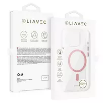 Liavec Glossy phone case with MagSafe support for iPhone 16 Pro pink