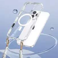 TEL PROTECT Strap Clear phone case for iPhone 15 Pro white