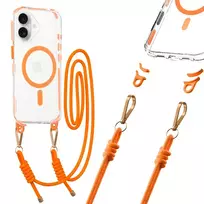 TEL PROTECT Strap Clear phone case for iPhone 17 orange
