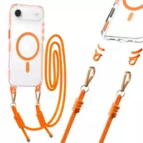 TEL PROTECT Strap Clear phone case for iPhone 17 Air orange