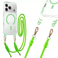 TEL PROTECT Strap Clear phone case for iPhone 17 Pro Max green