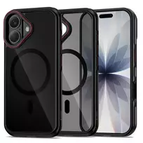 Tech-Protect MAGHYBRID phone case with MagSafe support for iPhone 17 black red