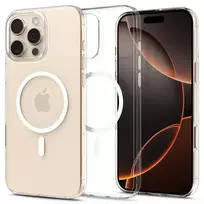 Spigen Thin Fit "T" Mag phone case with MagSafe support for iPhone 16 Pro Max, transparent white