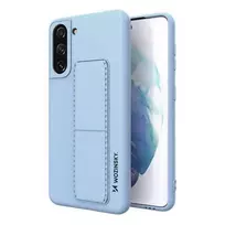 Wozinsky Kickstand Case, Silicone Case with Stand, for Samsung Galaxy S21+ 5G, Light Blue