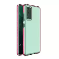 Hurtel Spring Case clear TPU gel protective cover with colorful frame for Samsung Galaxy A72 4G in light pink