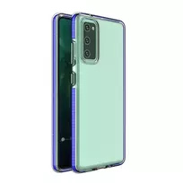 Hurtel Spring Case clear TPU gel protective cover with colorful frame for Samsung Galaxy A72 4G in dark blue