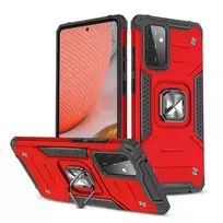 Wozinsky Ring Armor Case Kickstand Tough Rugged Cover for Samsung Galaxy A72 4G, red