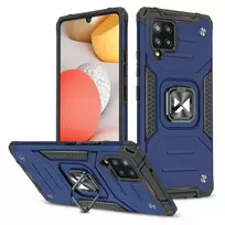 Wozinsky Ring Armor Case Kickstand Tough Rugged Cover for Samsung Galaxy A42 5G, blue
