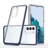 Hurtel Clear 3-in-1 Case for Samsung Galaxy S22+ (S22 Plus) Frame Gel Cover in Blue