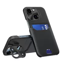 Hurtel Leather stand-type book phone case with stand for iPhone 14, black