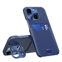 Hurtel Leather stand-type book phone case with stand for iPhone 14, blue