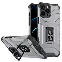 Hurtel Crystal Ring Tough Rugged phone case with stand for iPhone 12 Pro Max, black