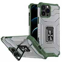 Hurtel Crystal Ring Tough Rugged phone case with stand for iPhone 13 Pro Max green