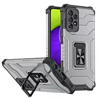 Hurtel Crystal Ring Case Kickstand Tough Rugged Cover for Samsung Galaxy A72 4G, black