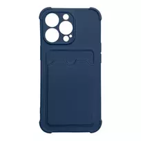 Hurtel Card Armor Card Wallet Silicone Air Bag Armor phone case for iPhone 13 Mini navy