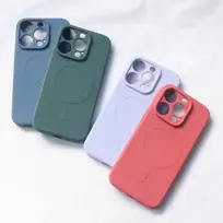 Hurtel Silicone Case phone case with MagSafe support for iPhone 15 Pro beige