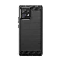 Hurtel Carbon Case silicone case for Motorola Edge 40 Pro - black