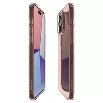 Spigen Crystal Flex phone case for iPhone 15 Pro Max, pink transparent