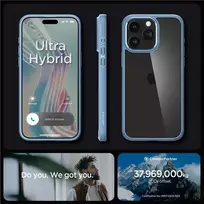 Spigen Crystal Hybrid phone case for iPhone 15 Pro Max transparent blue