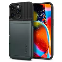 Spigen Slim Armor CS phone case for iPhone 15 Pro Max green