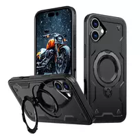 Hurtel Hybrid Armor Trendy phone case with MagSafe support for iPhone 16 Plus, black