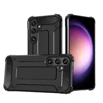 Hurtel Hybrid Armor Case for Samsung Galaxy S24 FE - Armored Hybrid Case, Black