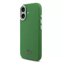 Lacoste Iconic Petit Pique Metal Logo phone case with MagSafe support for iPhone 17 green