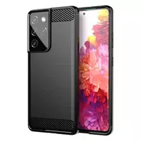 Hurtel Carbon Case Flexible TPU Cover for Samsung Galaxy S21 Ultra 5G, black