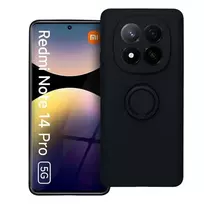 OEM SILICONE RING case for XIAOMI Redmi Note 14 Pro 5G, black