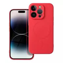 OEM Silicone Mag Cover phone case with MagSafe support for iPhone 14 Pro, red